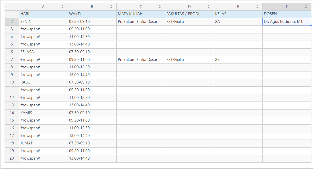 contoh jadwal
